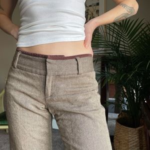 Banana Republic 2000’s low rise tweed dress pants with velvet trim